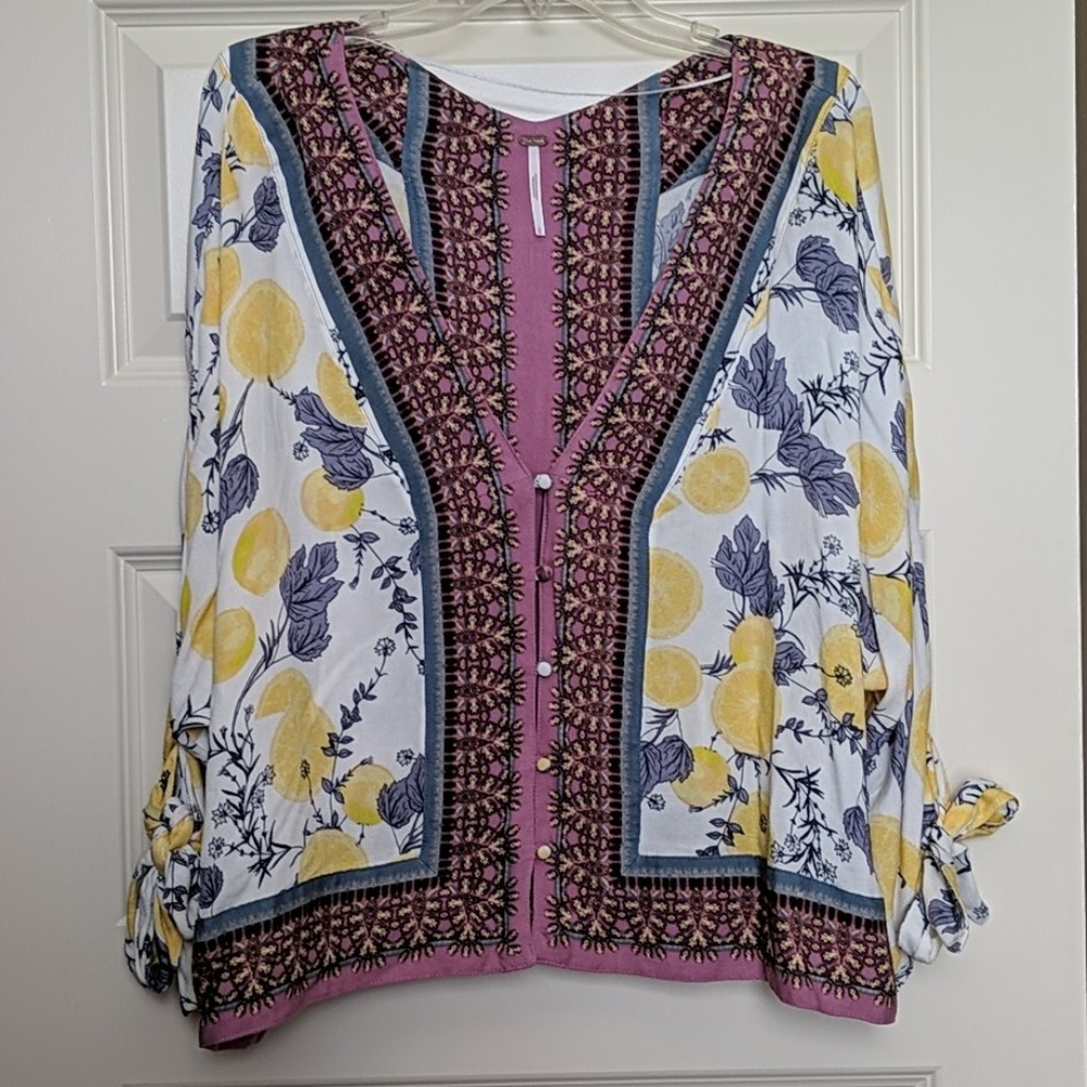 Free People Lemon Blouse